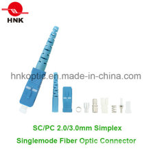 SC PC 2.0mm Simplex Singlemode Conector de fibra óptica